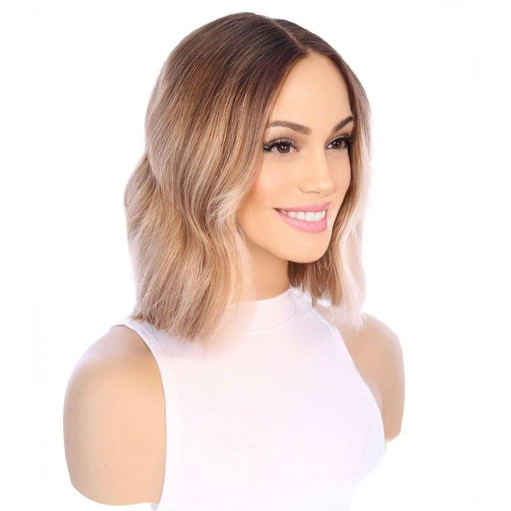 12" Divine Luxe Lace Top Wig #Light Brown w/ Blonde Balayage & Full Rooting