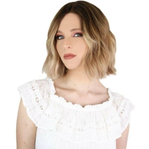 12" Divine Luxe Lace Top Wig #Light Brown w/ Blonde Balayage & Full Rooting