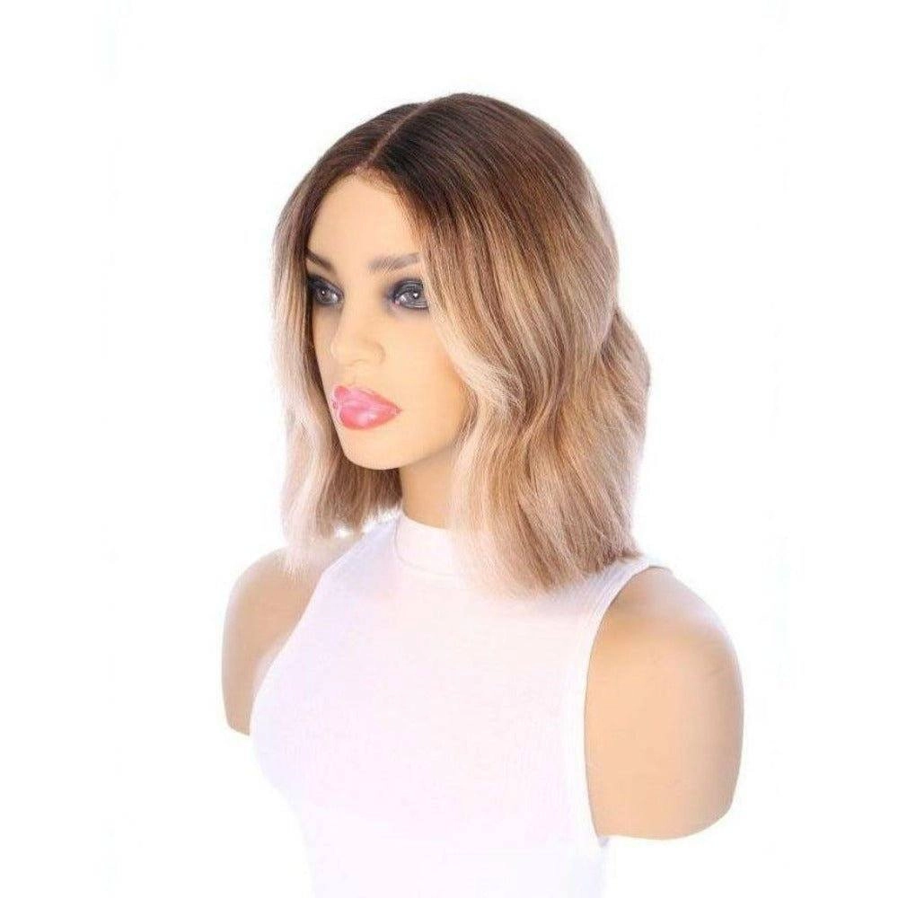 12" Divine Luxe Lace Top Wig #Light Brown w/ Blonde Balayage & Full Rooting