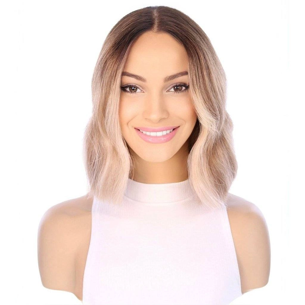 12" Divine Luxe Lace Top Wig #Light Brown w/ Blonde Balayage & Full Rooting