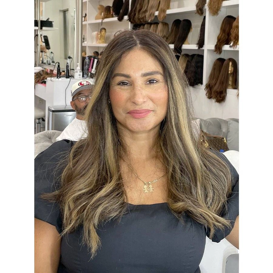 20" Divine Luxe Lace Top Wig #4 Dark Brown w/ Balayage