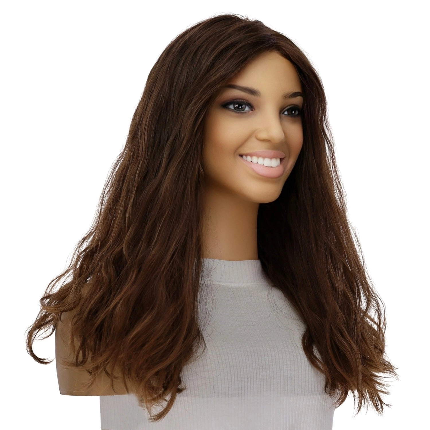 20" Divine Luxe Lace Top Wig #8 Warm Medium Brown Wavy