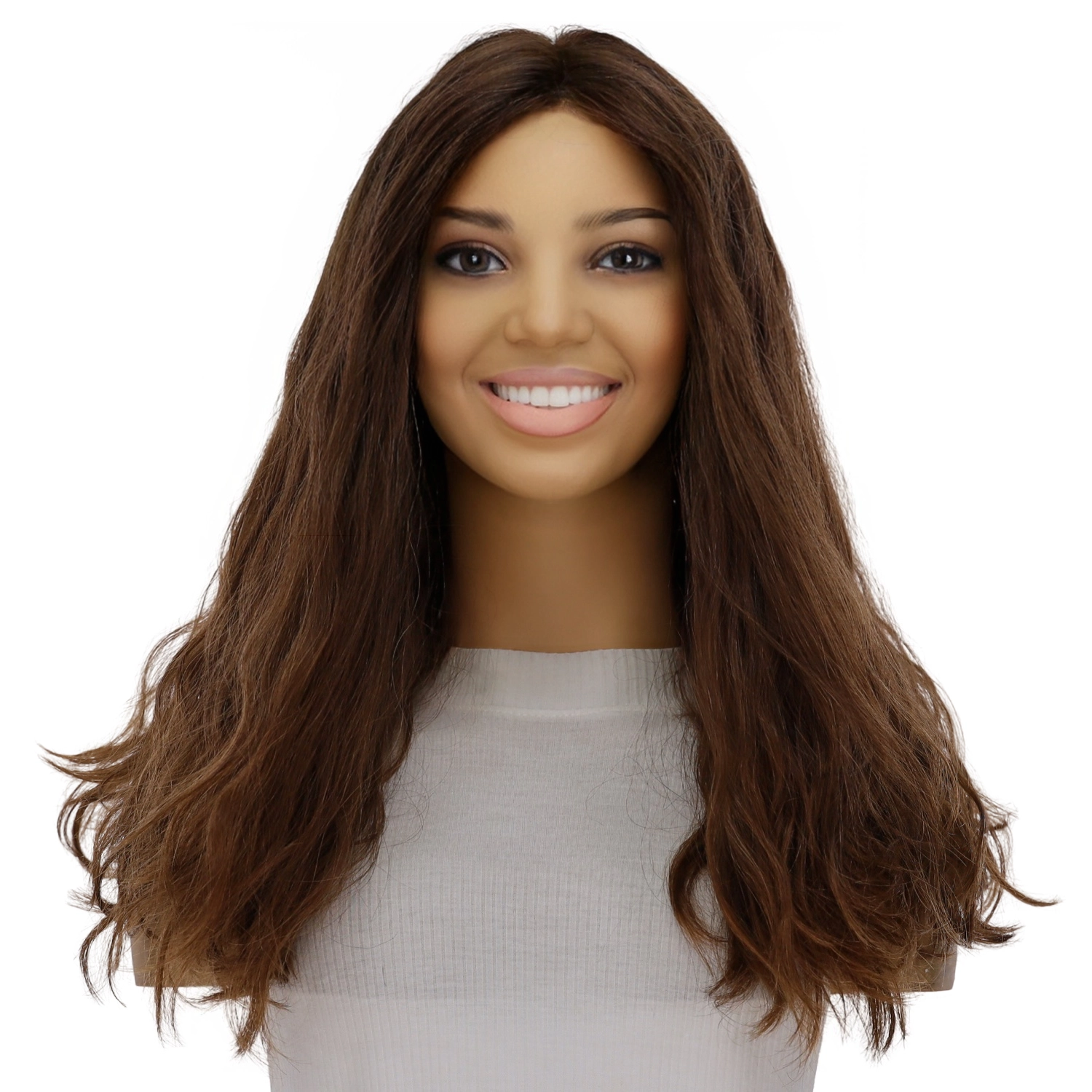 20" Divine Luxe Lace Top Wig #8 Warm Medium Brown Wavy