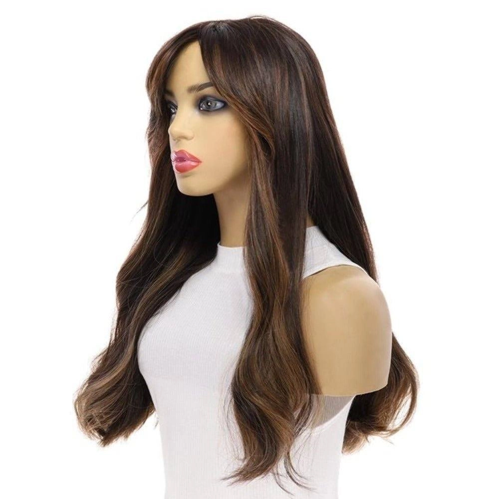 24" Divine Luxe Lace Top Wig  #1B Black w/ Balayage & Curtain Bang