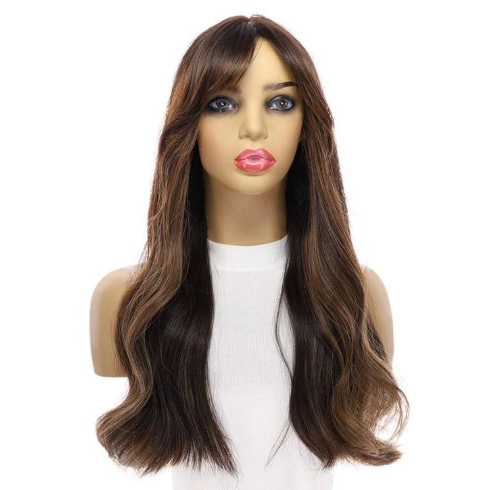 24" Divine Luxe Lace Top Wig  #1B Black w/ Balayage & Curtain Bang