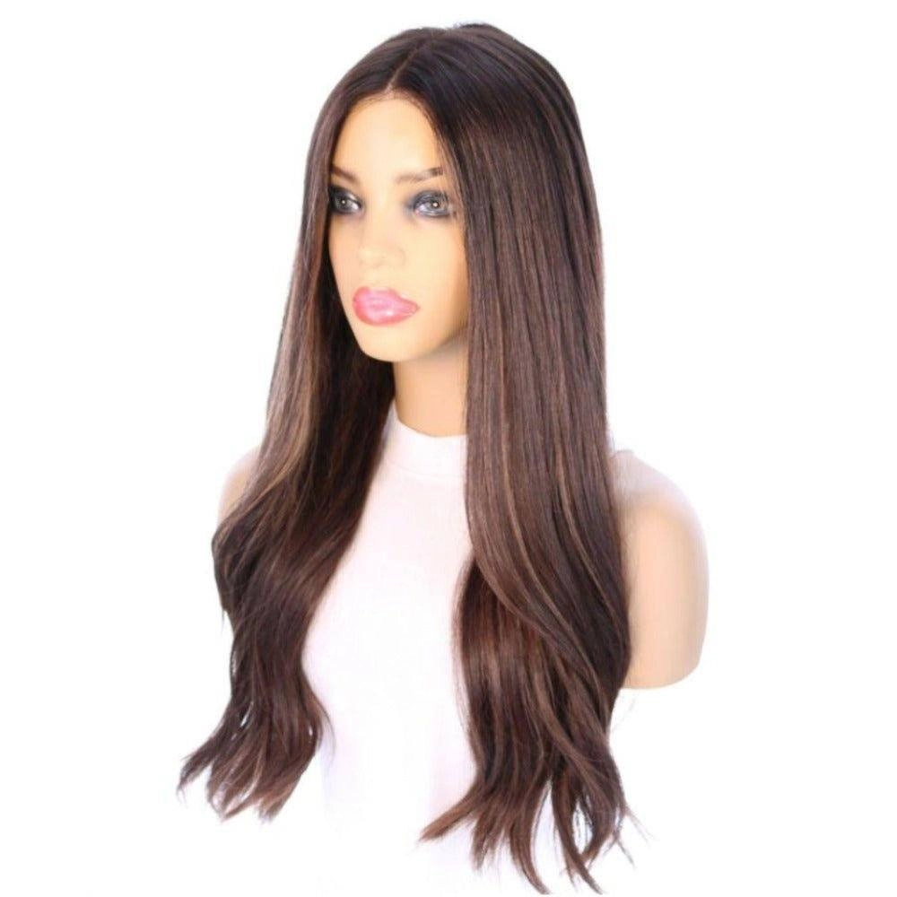 24" Divine Luxe Lace Top Wig #Dark Brown w/ Balayage