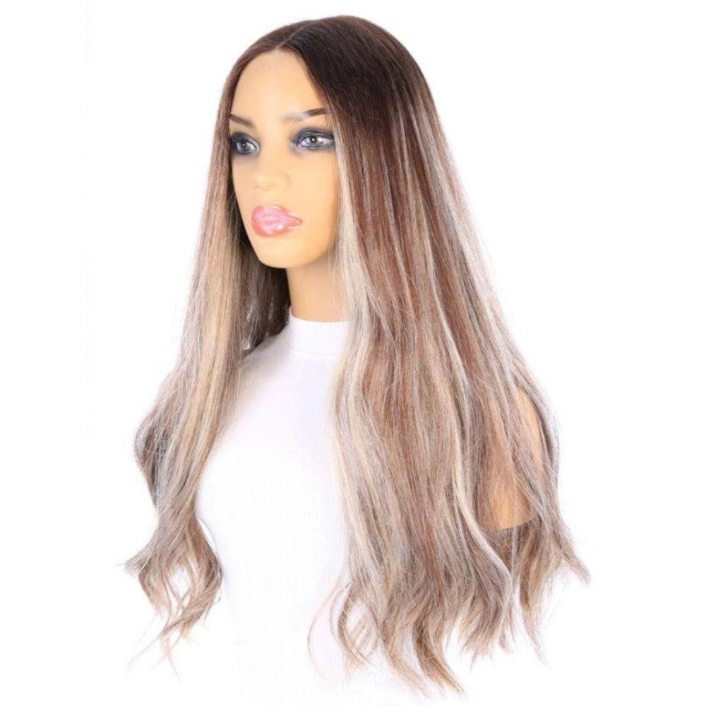 24" Divine Luxe Lace Top Wig #Medium Brown w/ Balayage & Rooting