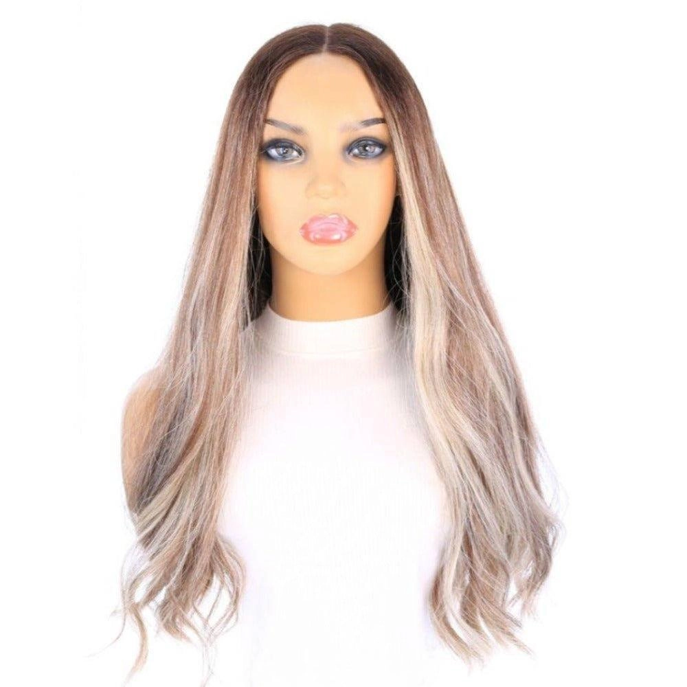 24" Divine Luxe Lace Top Wig #Medium Brown w/ Balayage & Rooting
