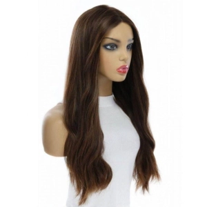 24" Divine Luxe Lace Top Wig #Medium Brown w/ Highlights