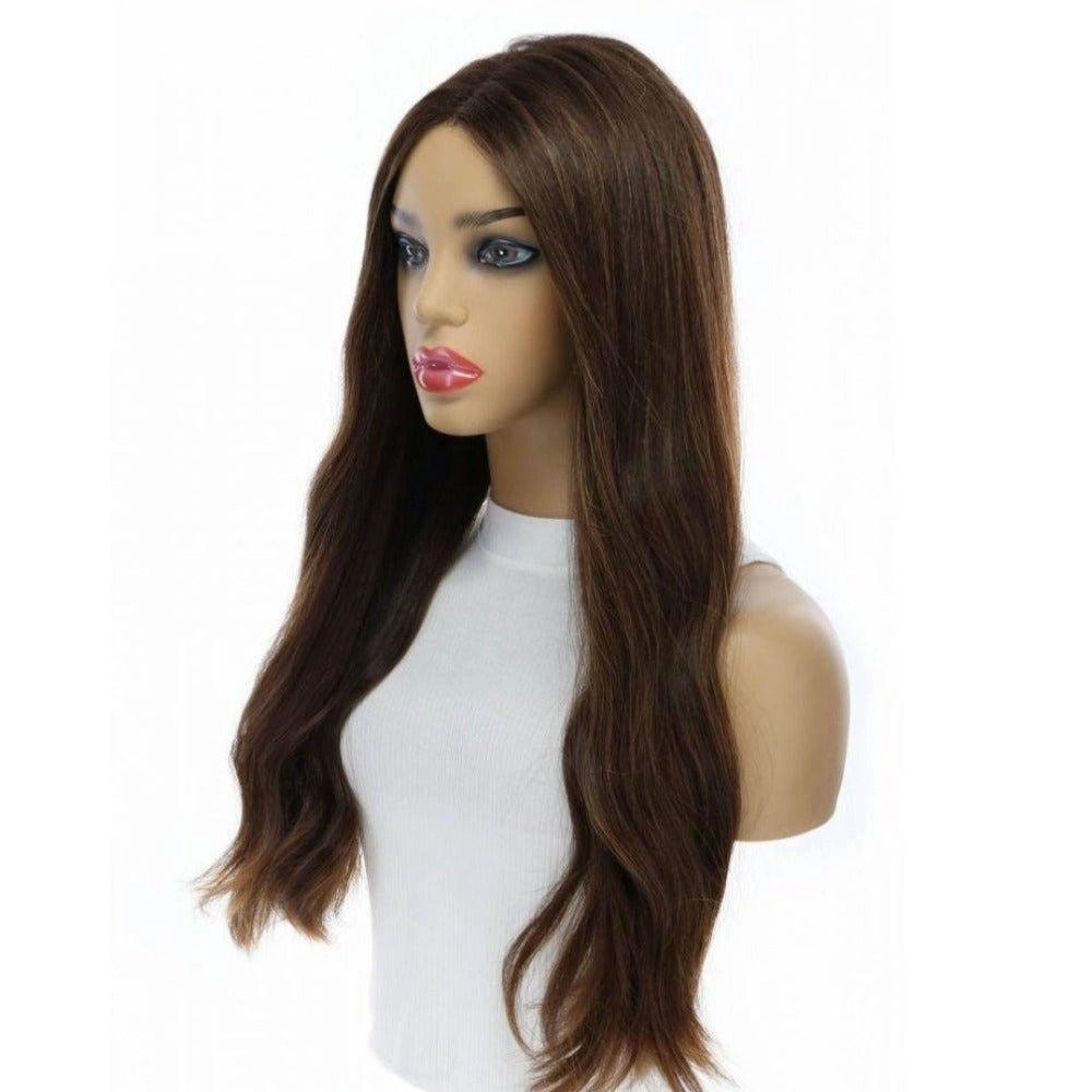 24" Divine Luxe Lace Top Wig #Medium Brown w/ Highlights