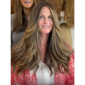 24" Luxe Skin Top Wig #Dark Brown w/ Balayage