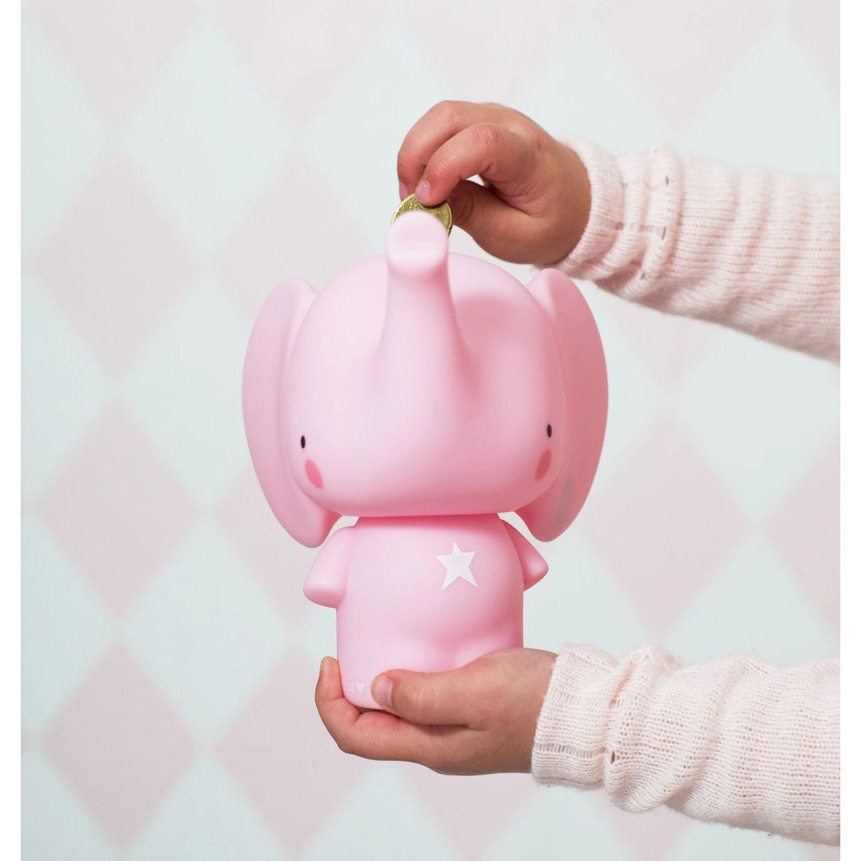 A Little Lovely Company Money Box Elephant - Pink