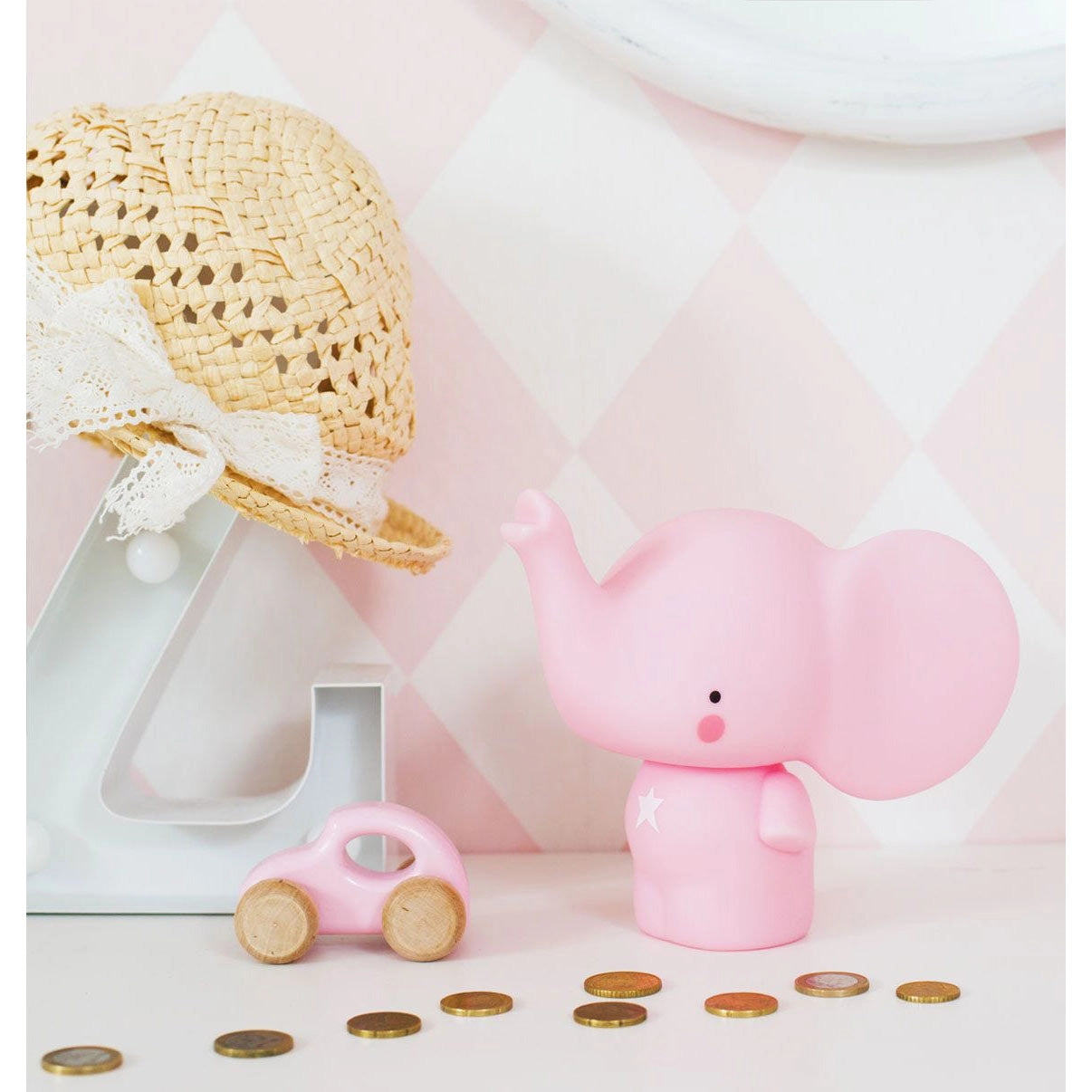 A Little Lovely Company Money Box Elephant - Pink