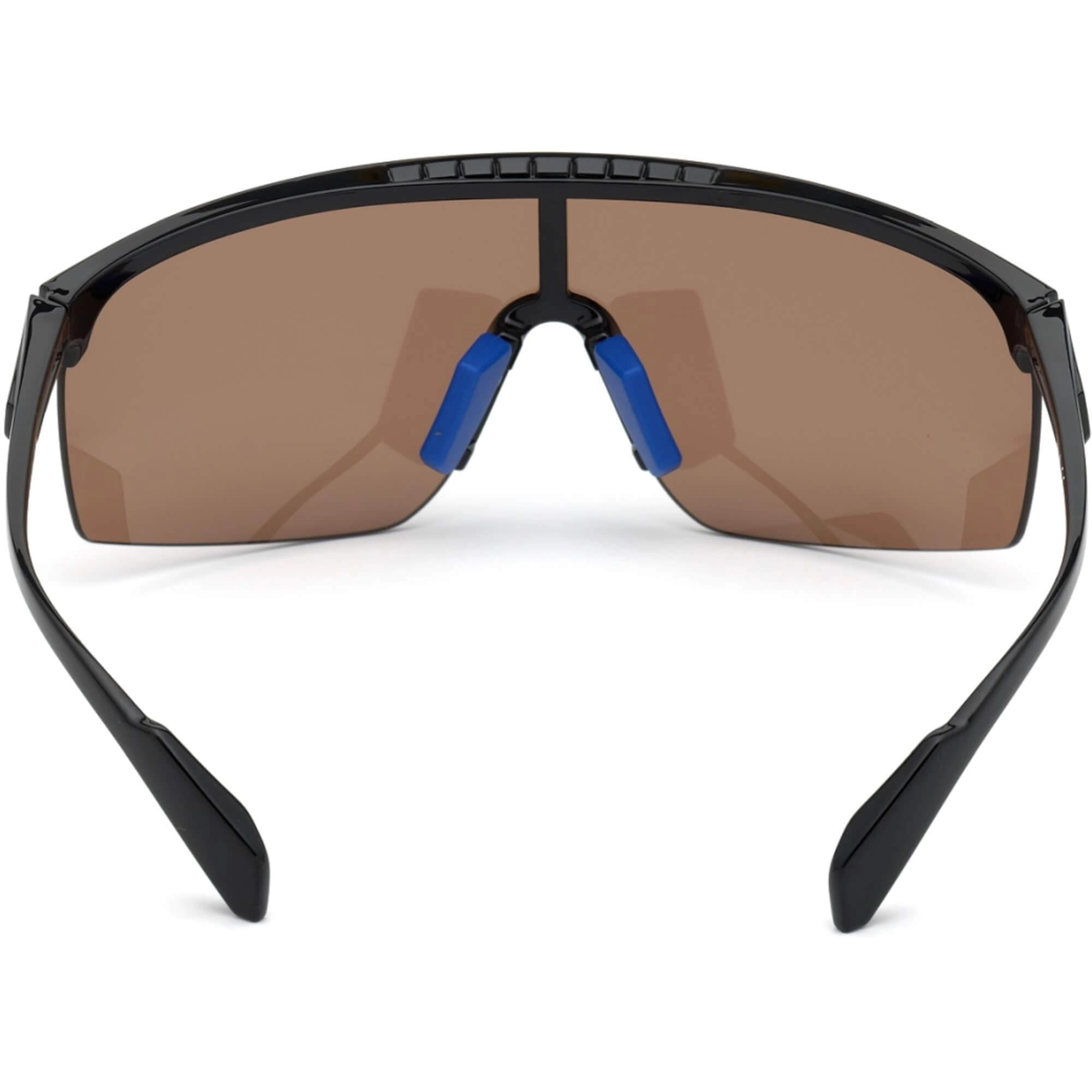 Adidas Men's Sunglasses - Half Rim Plastic Shield Frame Brown Lens | ADIDAS SP0005 01E