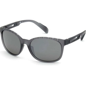 Adidas Unisex Sunglasses - Grey Frame Smoke Mirror Polarized Lens | ADIDAS SP0011 20D