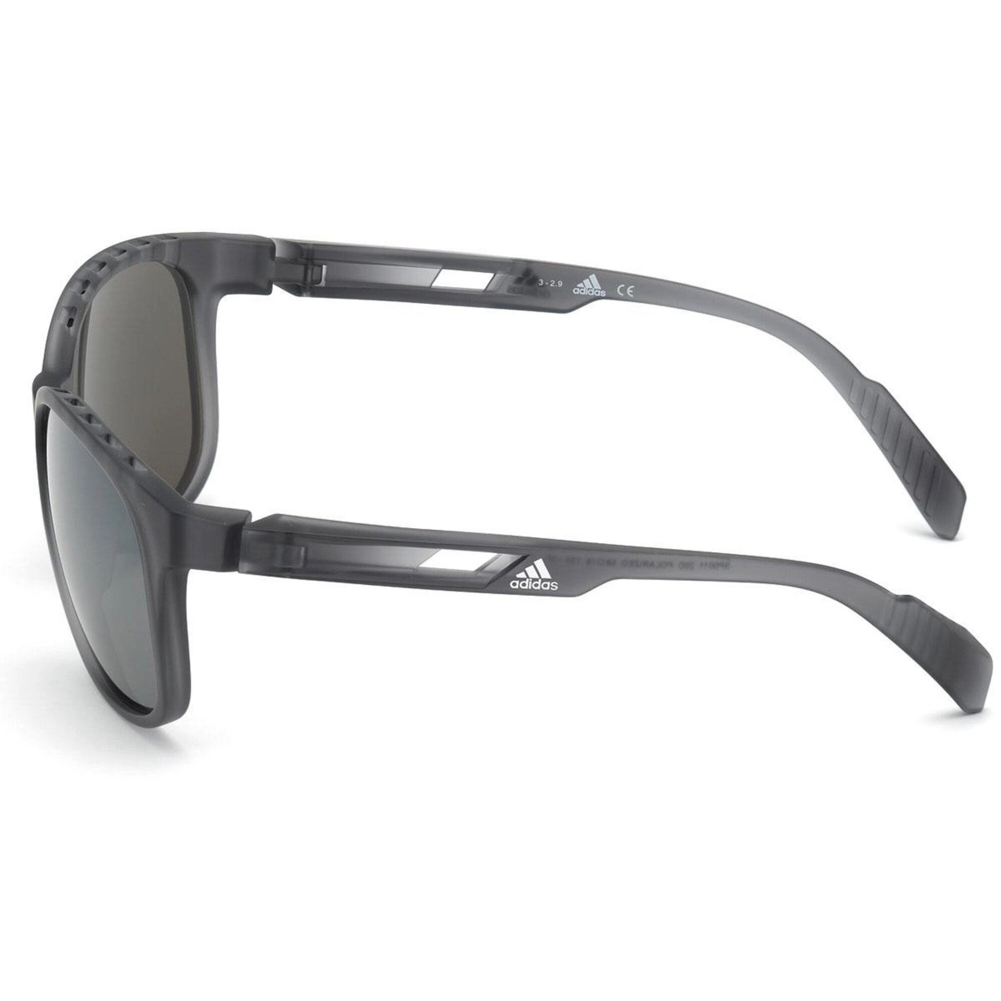Adidas Unisex Sunglasses - Grey Frame Smoke Mirror Polarized Lens | ADIDAS SP0011 20D
