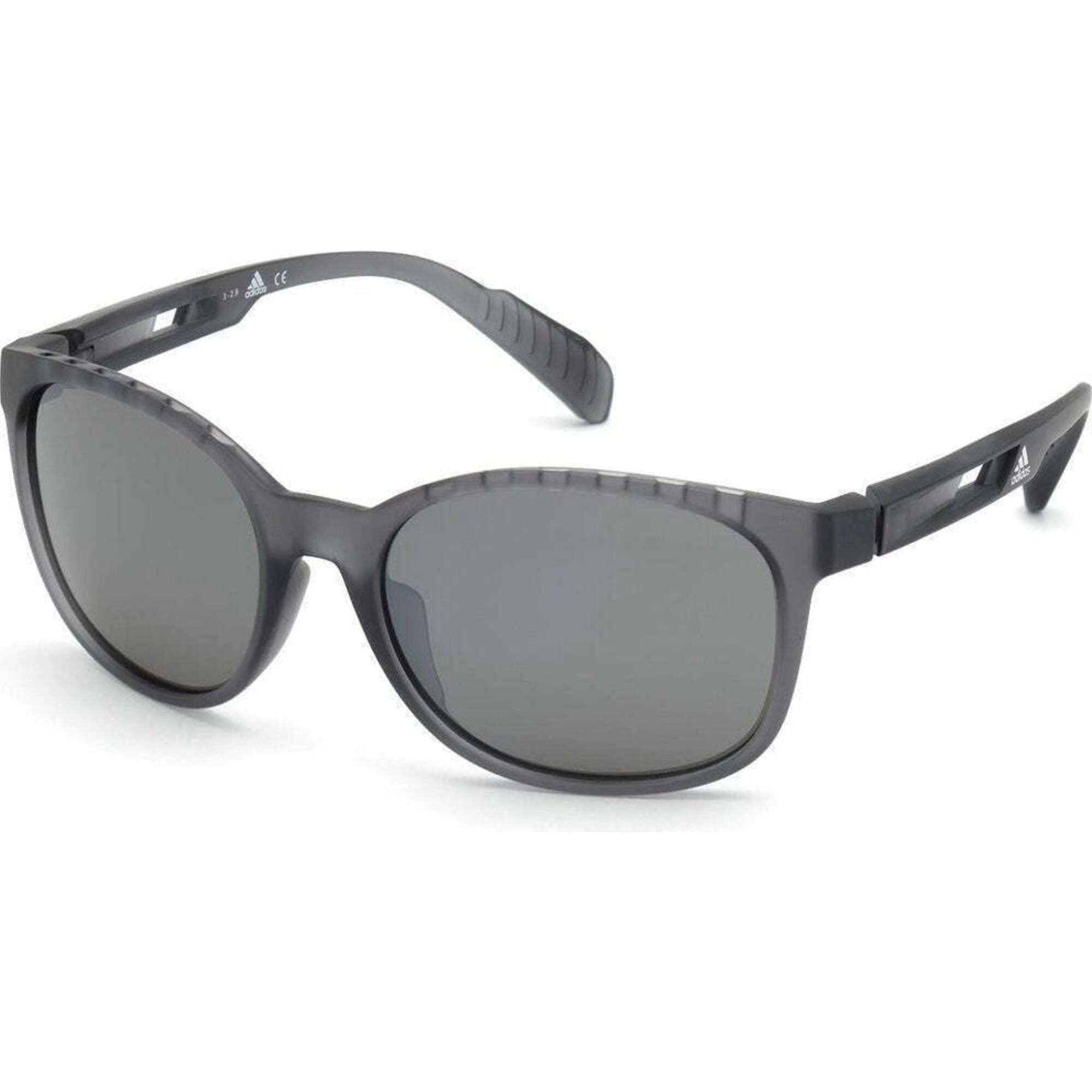 Adidas Unisex Sunglasses - Grey Frame Smoke Mirror Polarized Lens | ADIDAS SP0011 20D