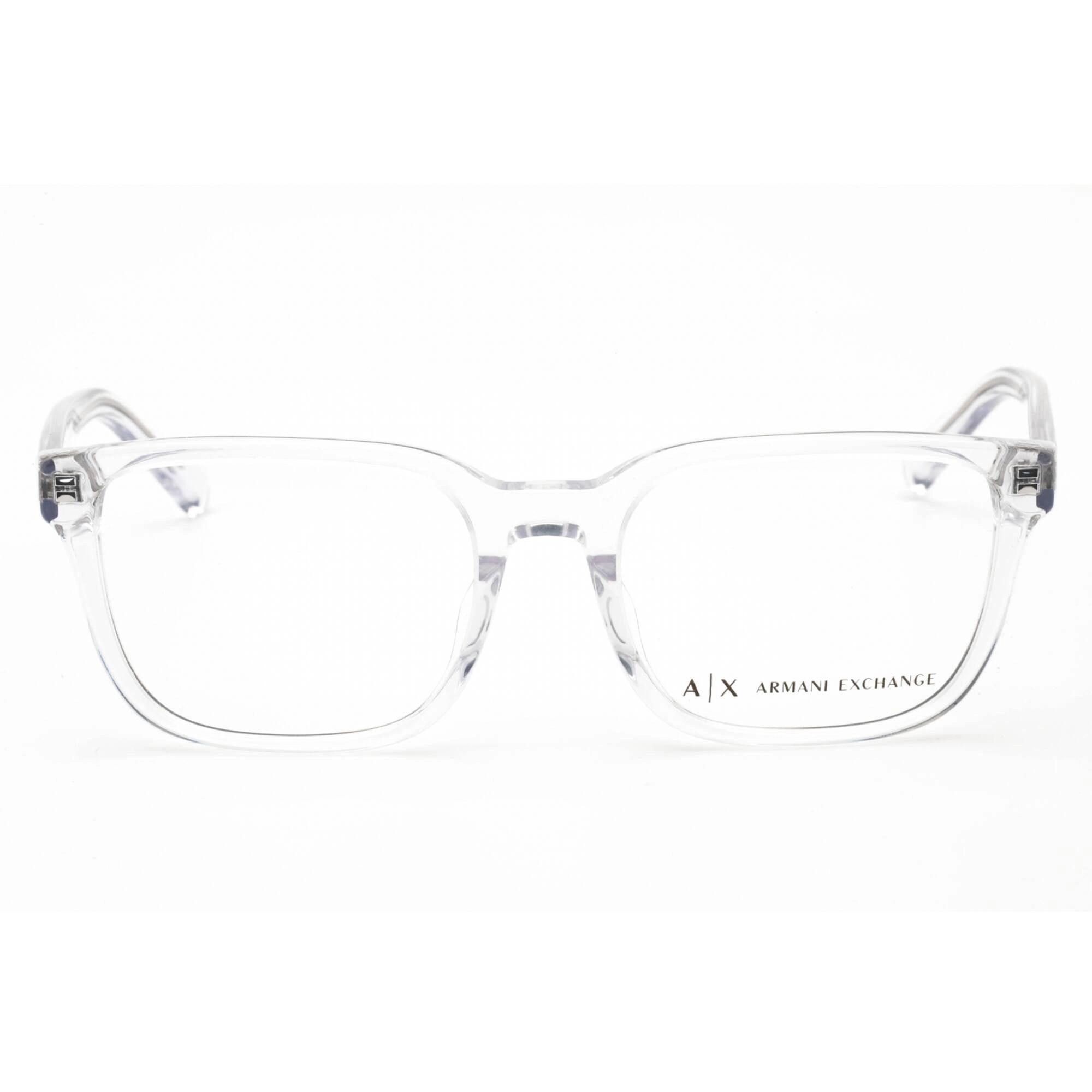 Armani Exchange Men's Eyeglasses - Shiny Crystal Frame Clear Demo Lens | 0AX3071F 8235