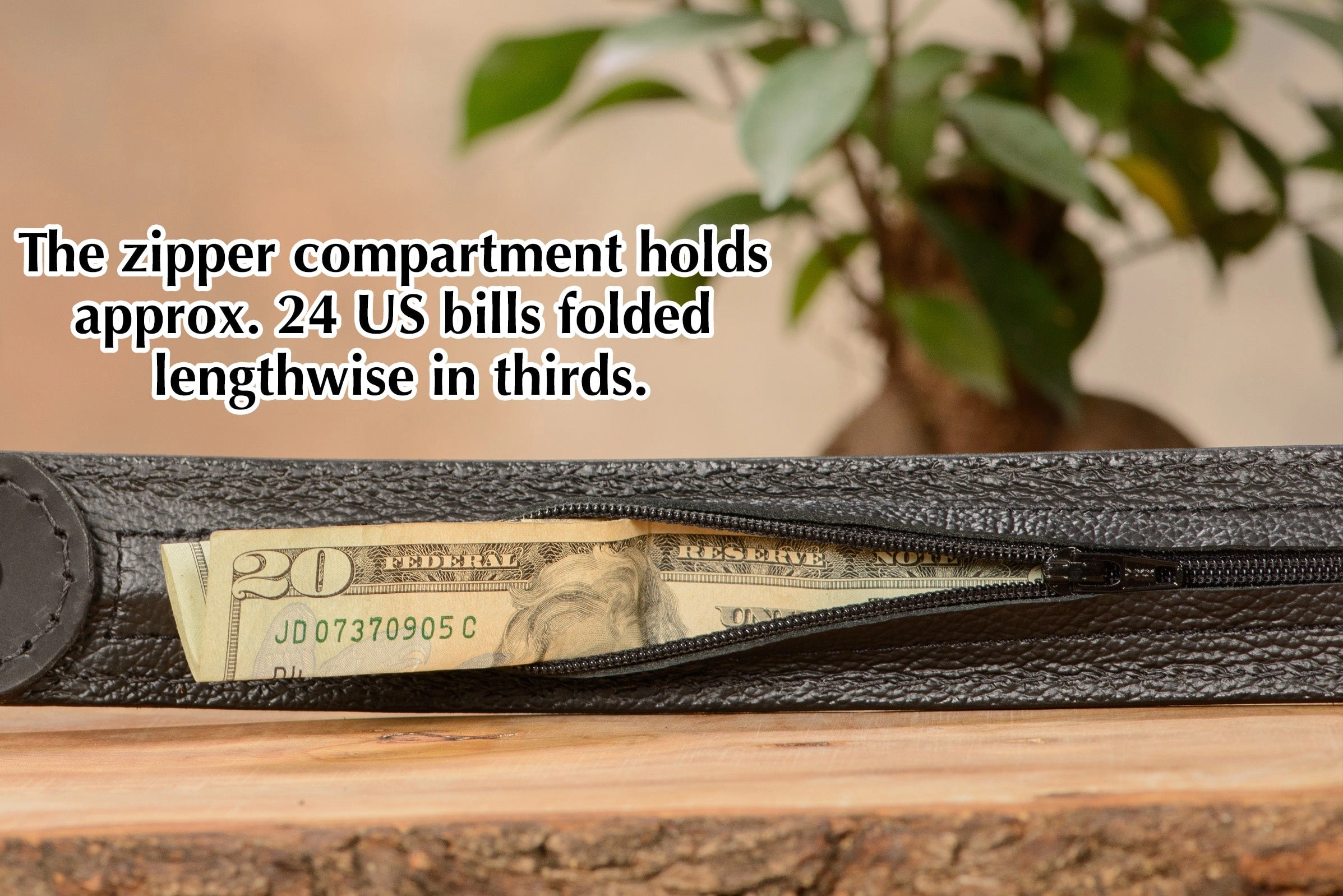 Brown Shark Money Belt With 25" Zipper 1.50" Wide