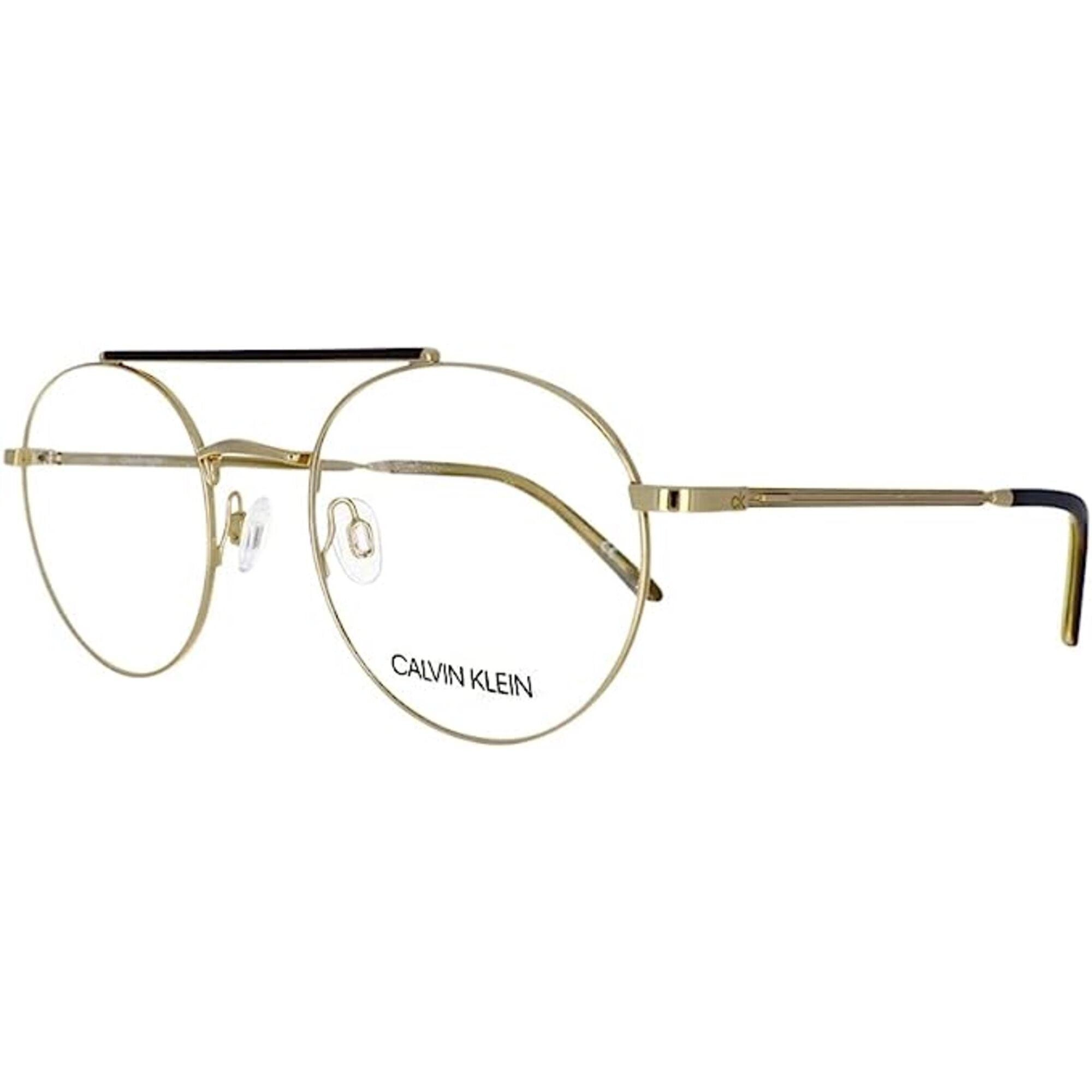 Calvin Klein Unisex Eyeglasses - Gold Metal Pilot Frame | CALVIN KLEIN CK20126 717