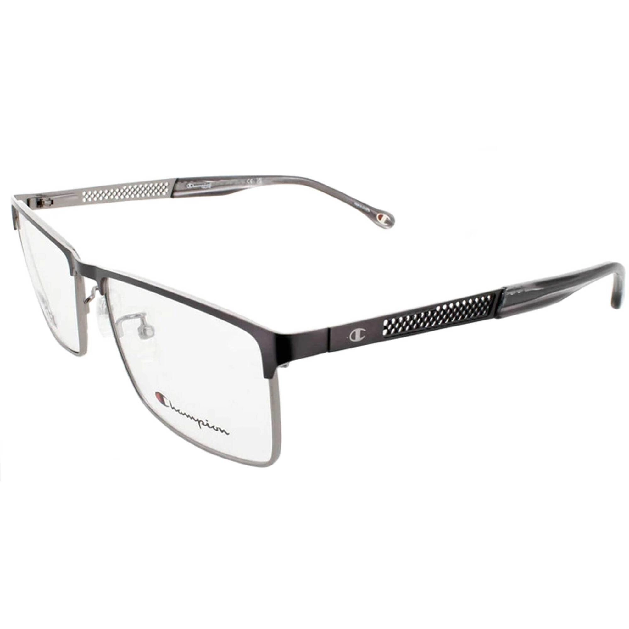 Champion Men's Eyeglasses - Demo Lens Gunmetal Rectangular Metal Frame | CU1022UF C01