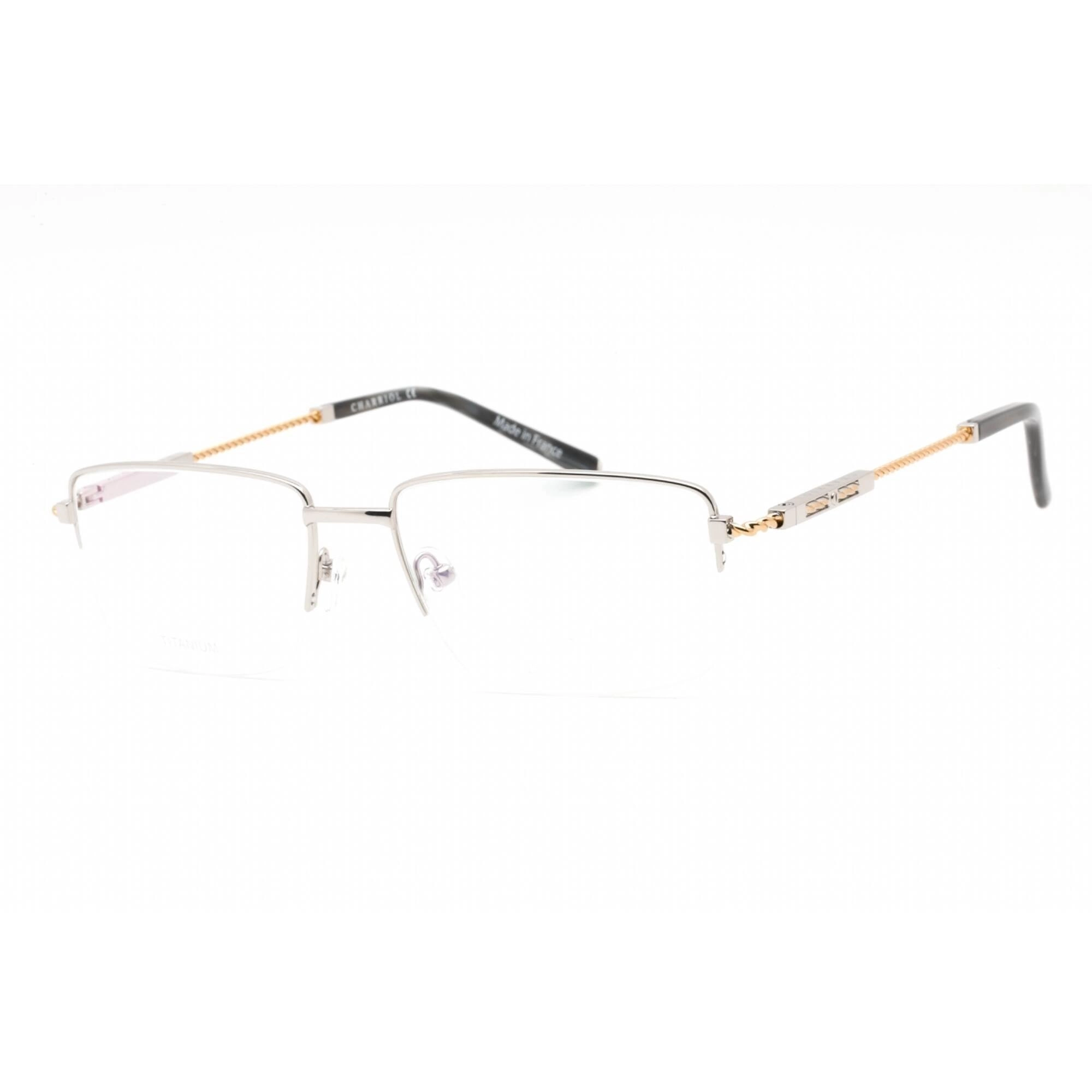 Charriol Men's Eyeglasses - Half Rim Shiny Argent/Gold Titanium Frame | PC75102 C02