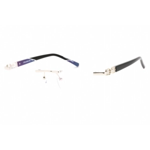 Charriol Men's Eyeglasses - Shiny Silver/Gold Rectangular Metal Frame | PC71057 C02