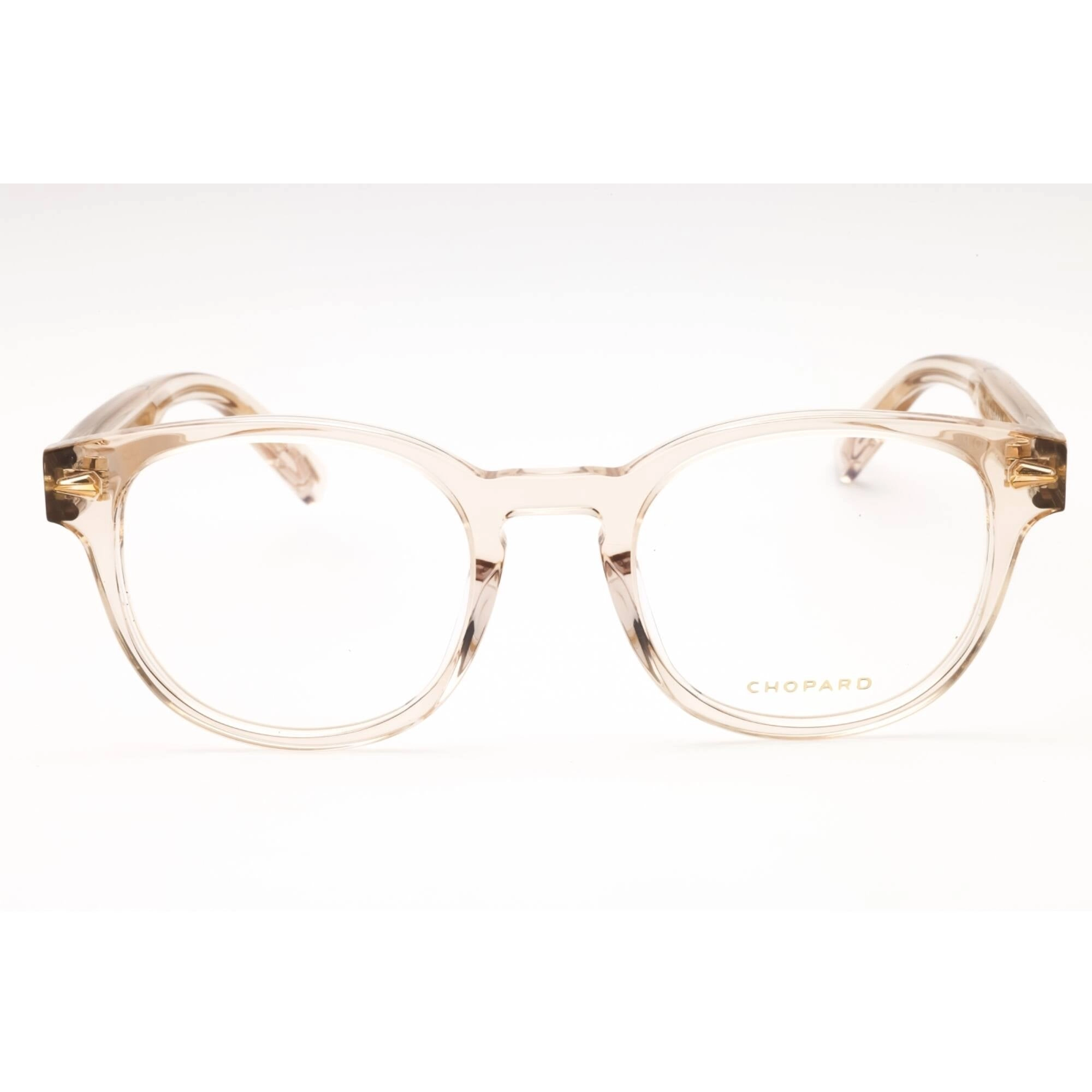 Chopard Women's Eyeglasses - Transparent Beige Acetate Oval Full Rim | VCH342 07T1