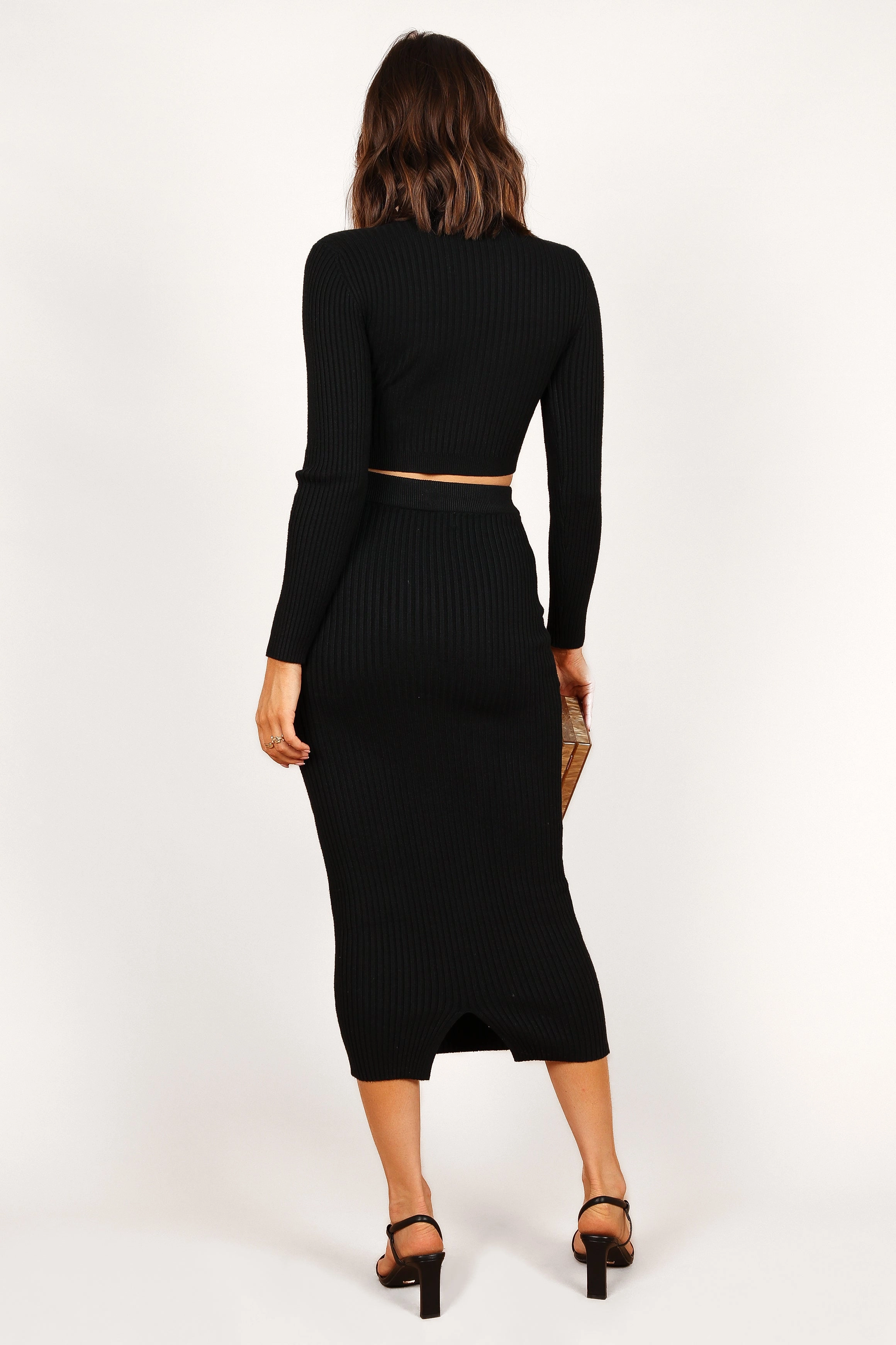 Claire Knit Two Piece Set - Black