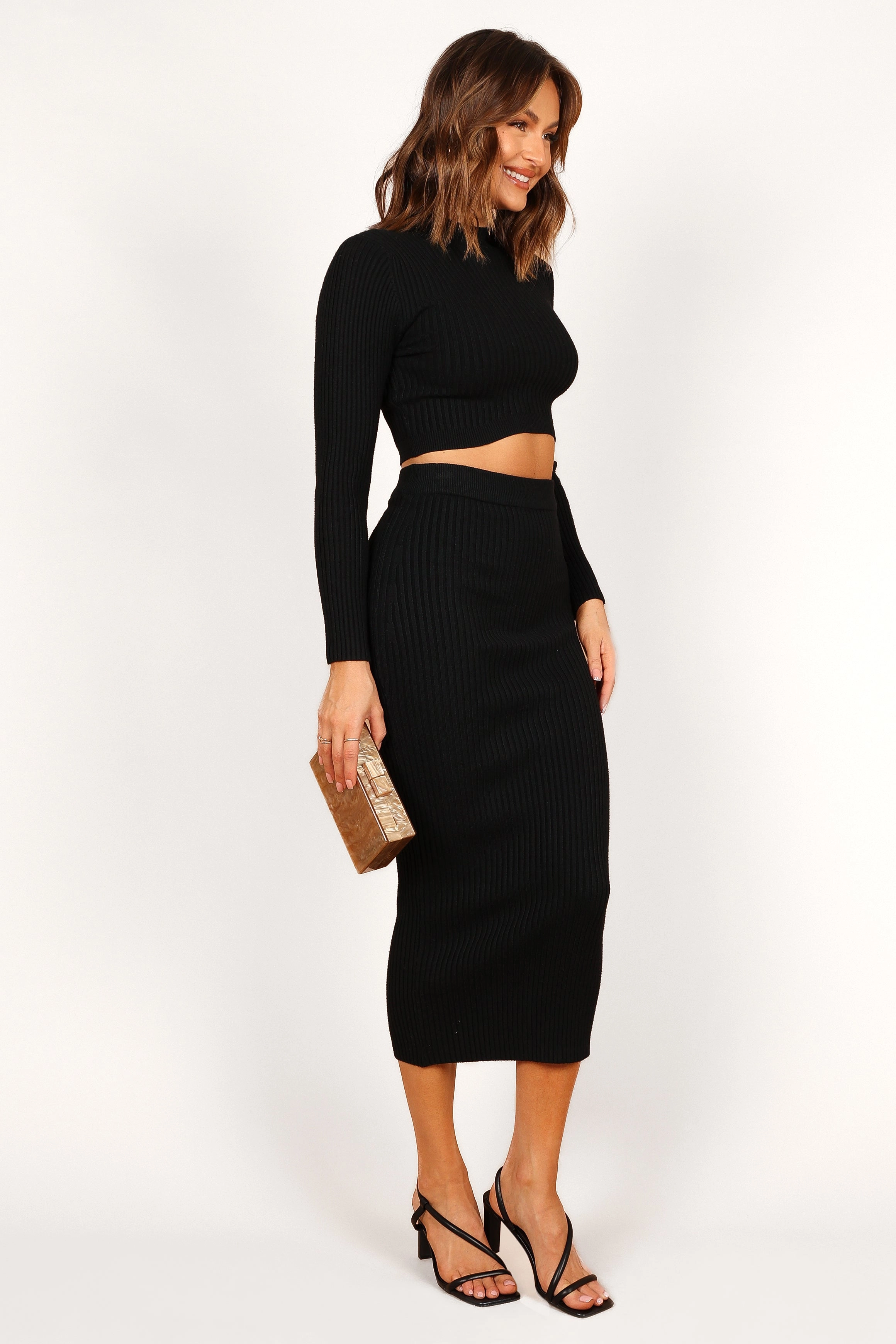 Claire Knit Two Piece Set - Black