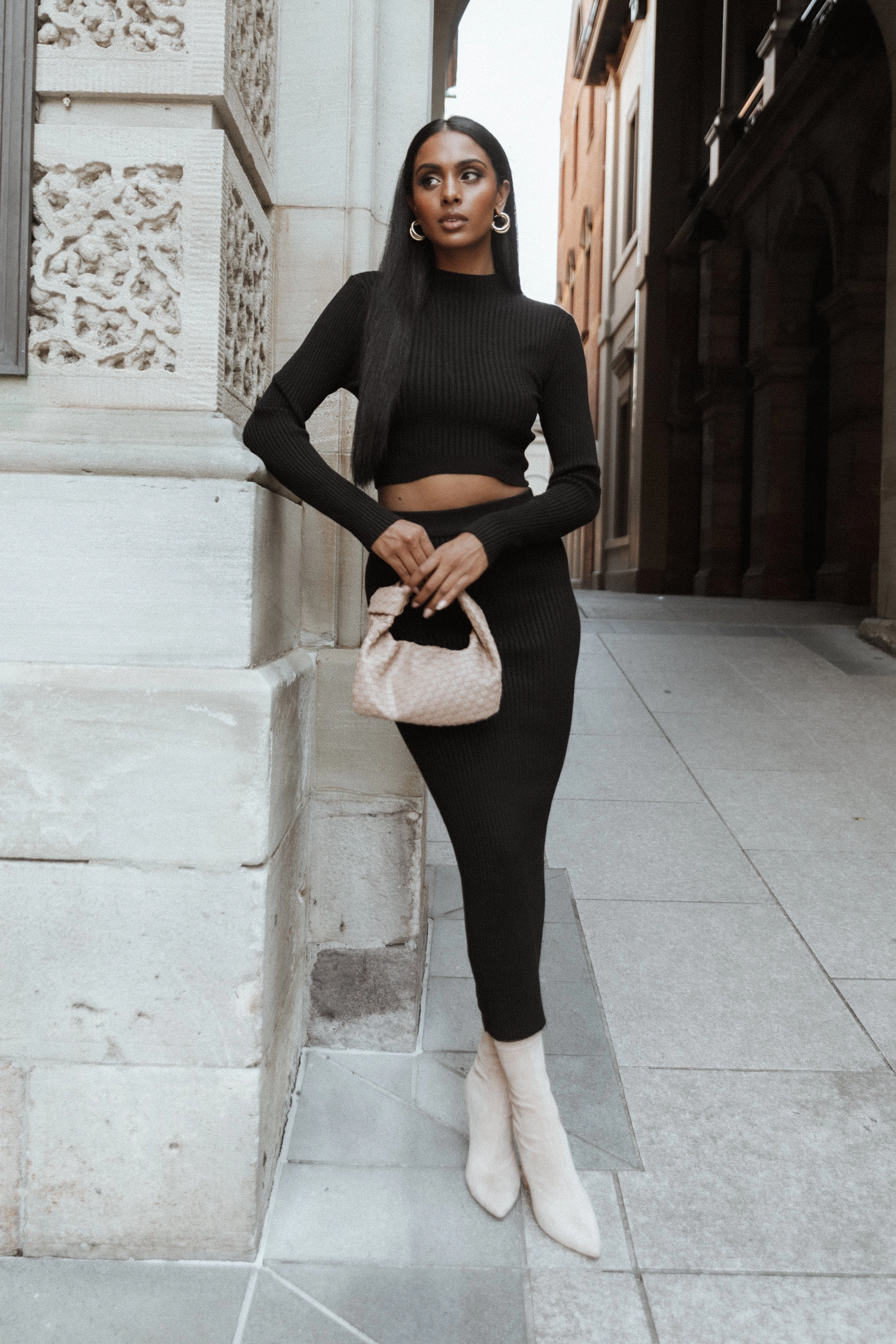 Claire Knit Two Piece Set - Black