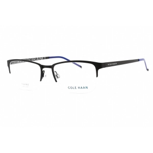 Cole Haan Men's Eyeglasses - Black Rectangular Metal Frame Clear Lens | CH4014 001
