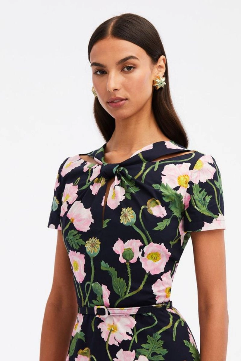 Cotton Poplin Twist Front Dress