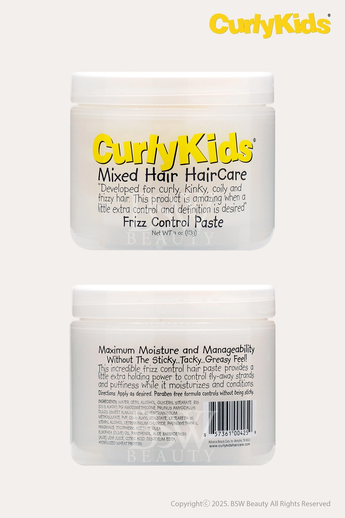 CURLY KIDS FRIZZ CONTROL PASTE 6oz