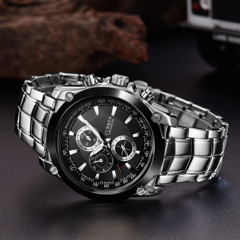 Curren Men's Stainless Steel Waterproof Chronograph (Dial 4.0cm) - CUR116