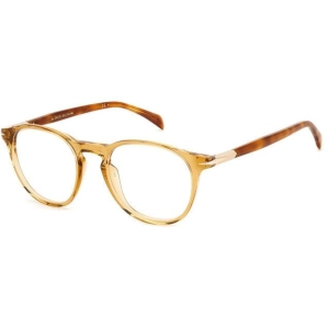 David Beckham Men's Eyeglasses - Yellow Havana Brown Acetate Oval Frame | DB-1126 0GYG