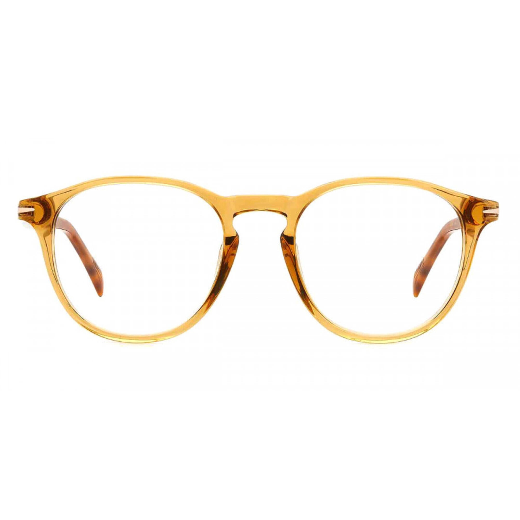 David Beckham Men's Eyeglasses - Yellow Havana Brown Acetate Oval Frame | DB-1126 0GYG