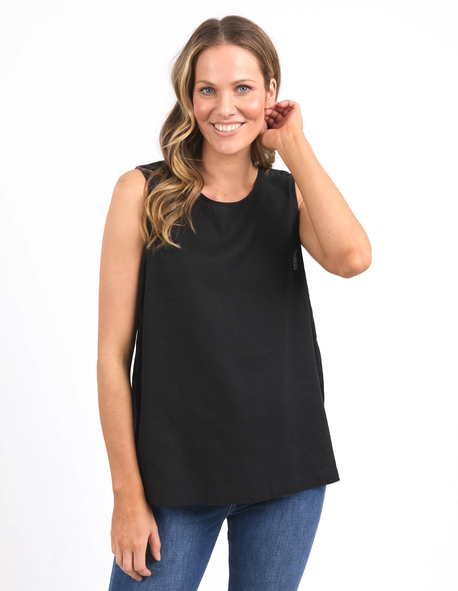 Elm Curtis Woven Tank Black