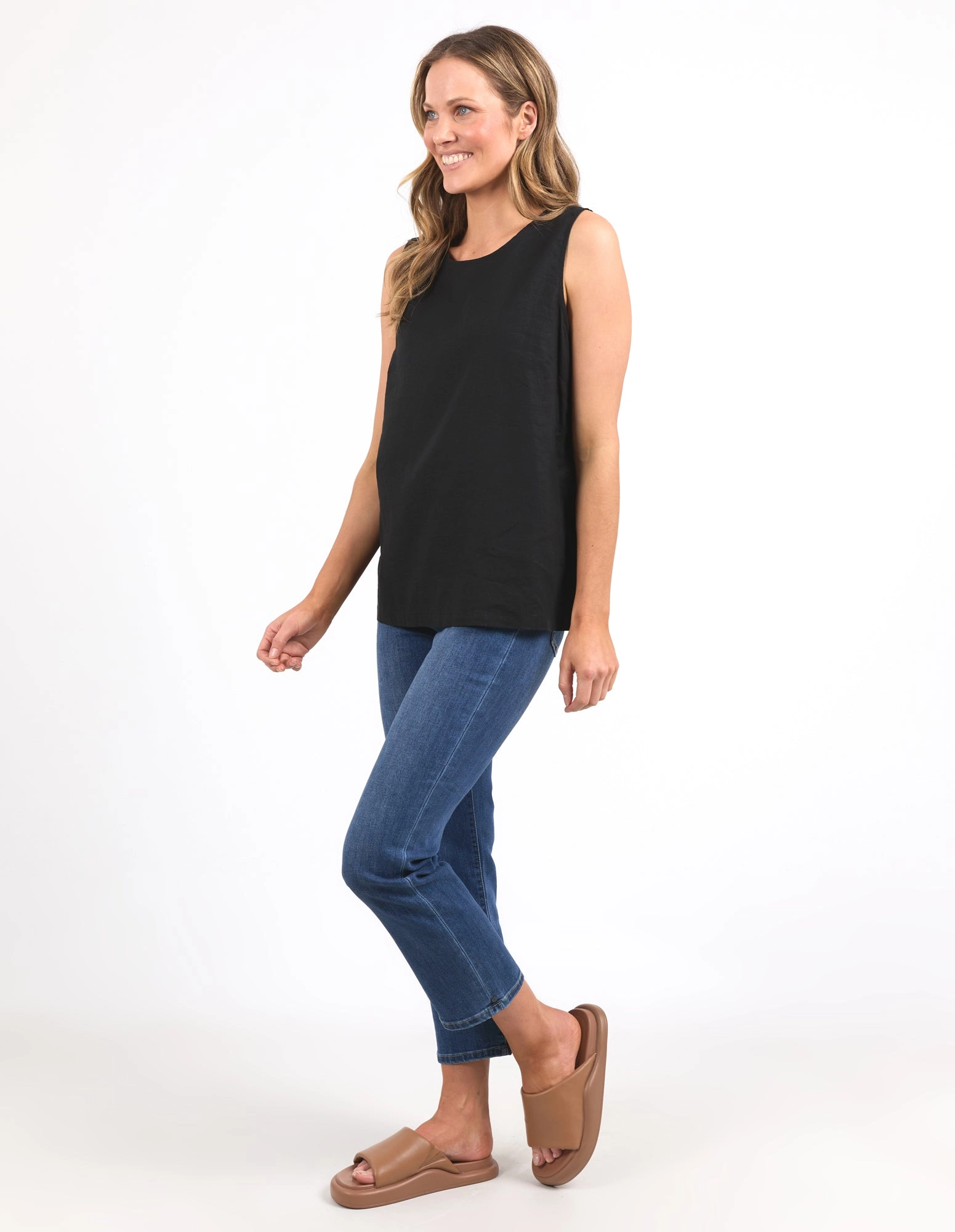 Elm Curtis Woven Tank Black
