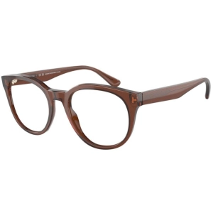 Emporio Armani Men's Eyeglasses - Shiny Transparent Brown Phantos Frame | 3207 5044