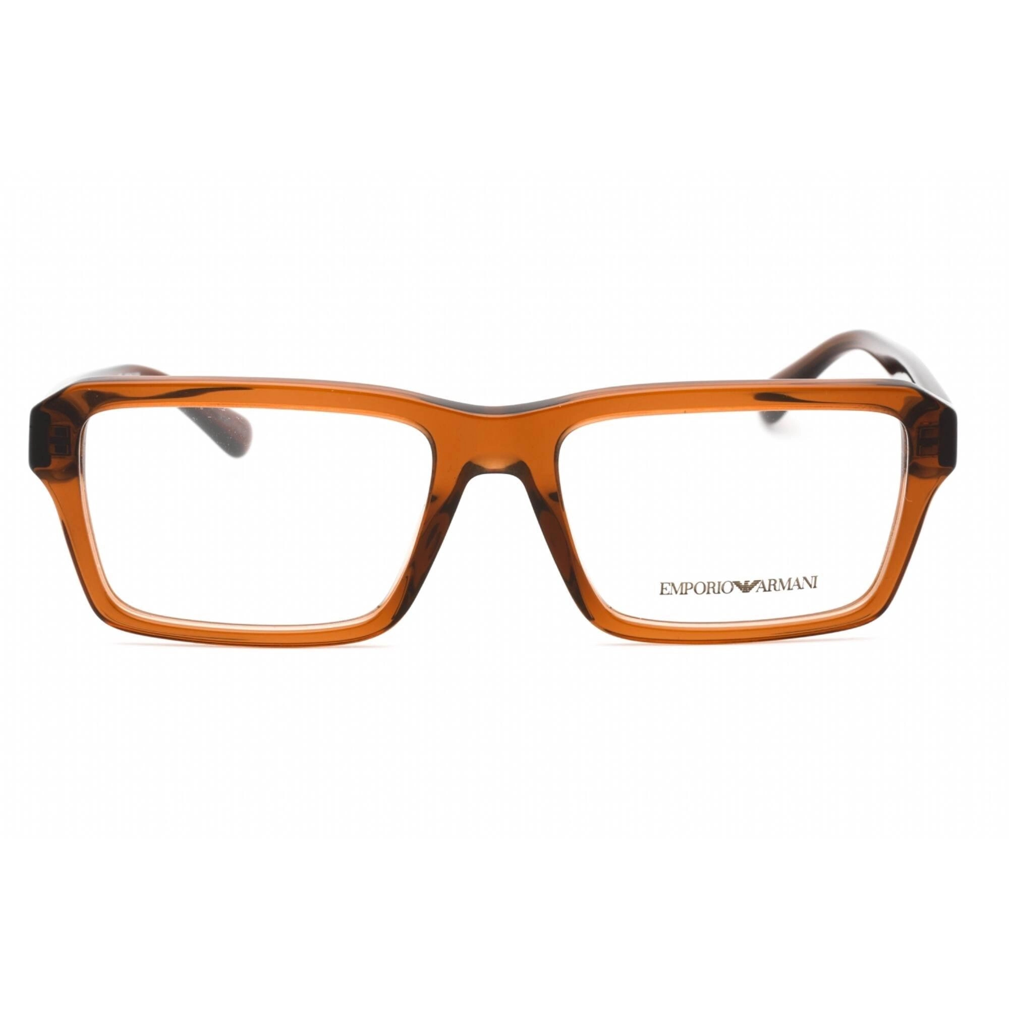 Emporio Armani Men's Eyeglasses - Shiny Transparent Brown Plastic Frame | 0EA3206 5044