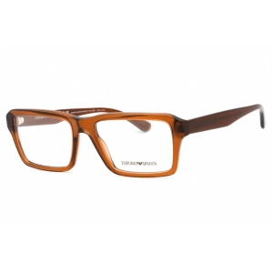 Emporio Armani Men's Eyeglasses - Shiny Transparent Brown Plastic Frame | 0EA3206 5044