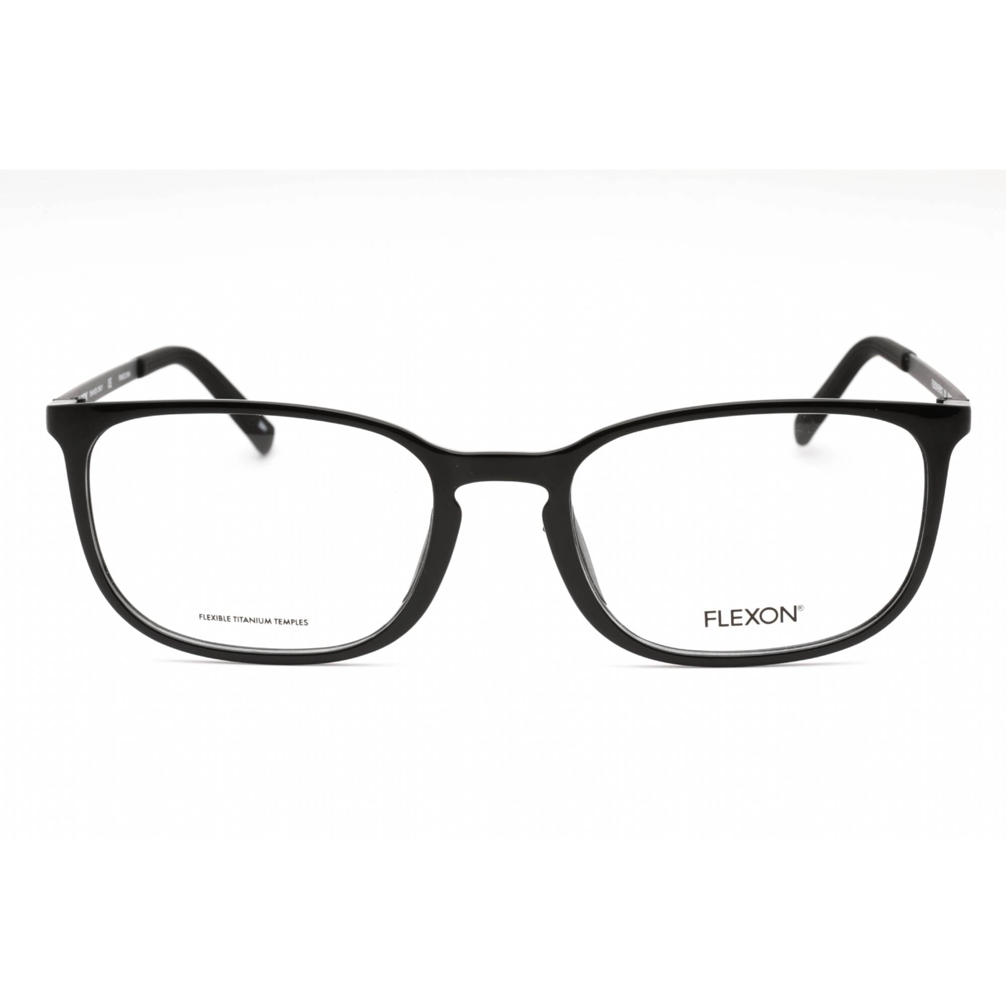 Flexon Men's Eyeglasses - Shiny Black Rectangular Full Rim Frame | FLEXON EP8012 001