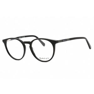 Gant Men's Eyeglasses - Shiny Black Plastic Round Full Rim 53mm Frame | GA3286 001