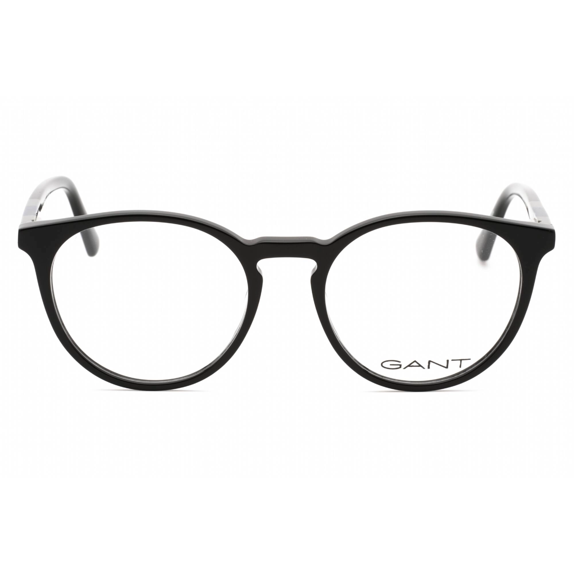 Gant Men's Eyeglasses - Shiny Black Plastic Round Full Rim 53mm Frame | GA3286 001