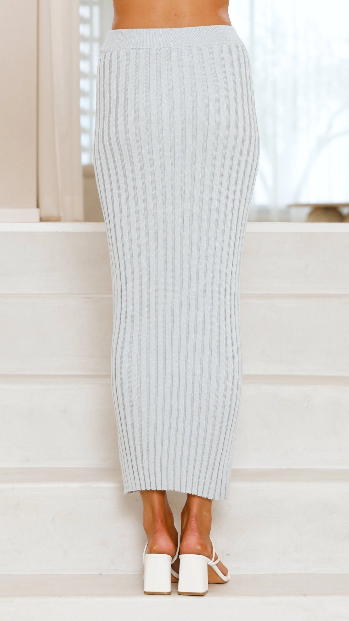 Gracie Knit Top and Skirt Set - Powder Blue