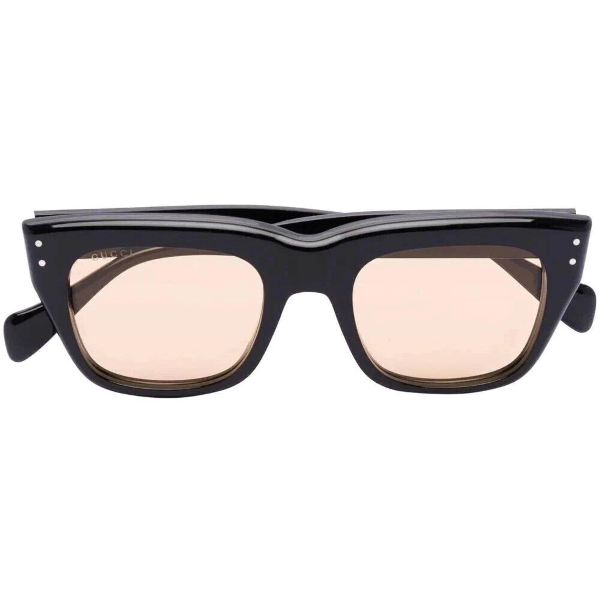 Gucci Men's Sunglasses - Black Acetate Full Rim Frame Yellow Lens | GG1365SA 002
