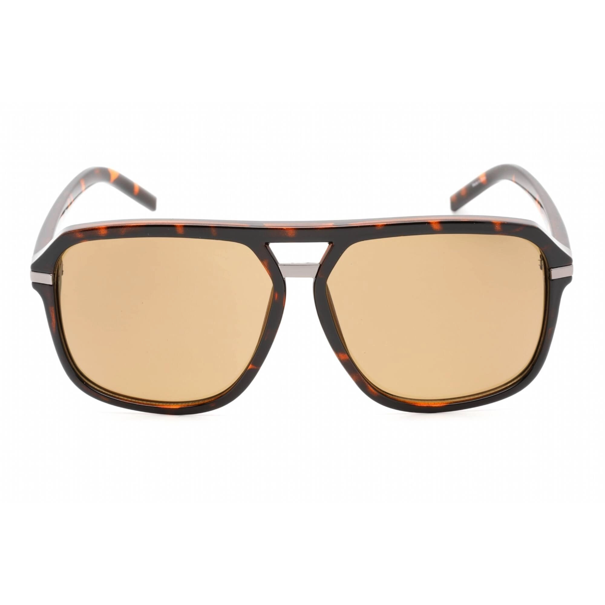 Guess Factory Men's Sunglasses - Dark Havana Full Rim Aviator Metal Frame | GF0258 52E
