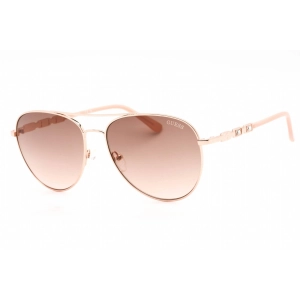 Guess Factory Women's Sunglasses - Shiny Rose Gold Metal Aviator Frame | GF6143 28F