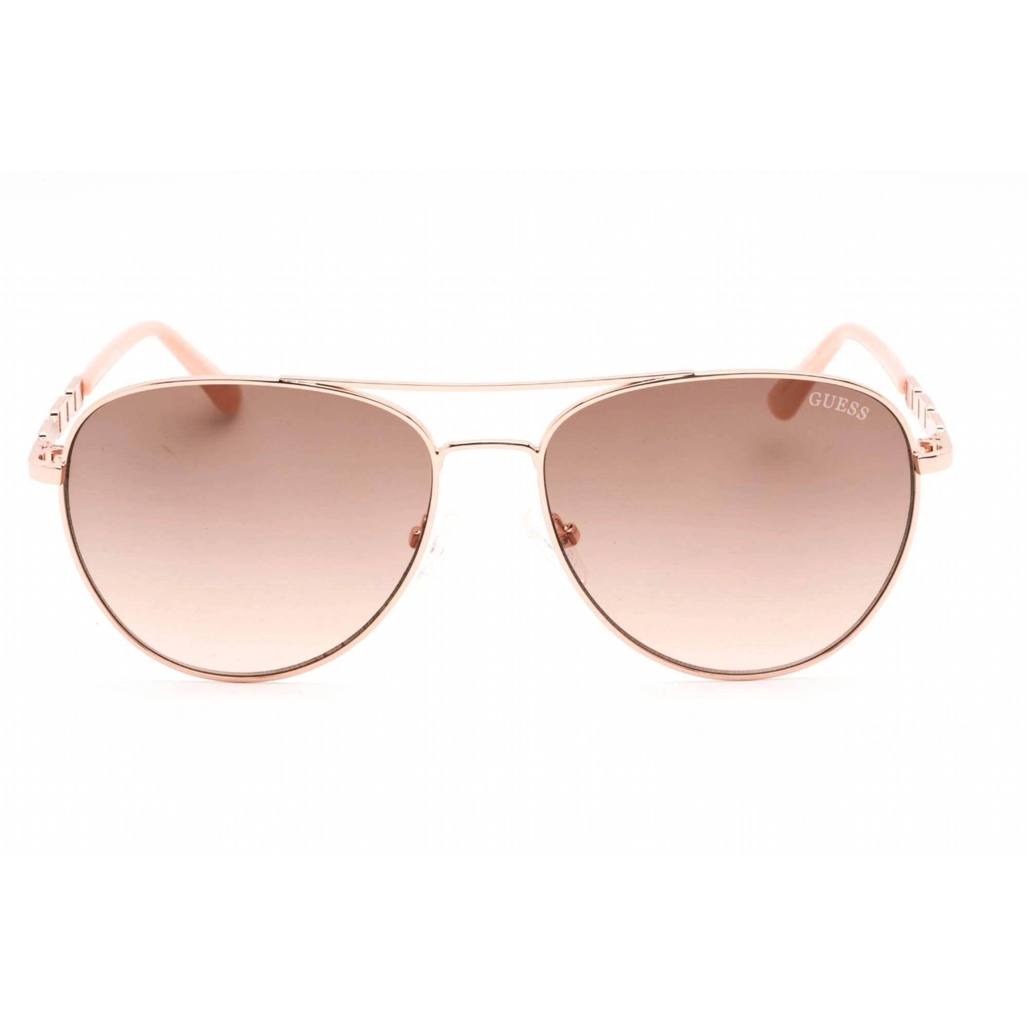 Guess Factory Women's Sunglasses - Shiny Rose Gold Metal Aviator Frame | GF6143 28F
